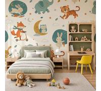 NAWVNMI Papier Peints Panoramique Style Dessin Animé Conte De Fées, Poster Geant Mural Personnalisé 3D, Animaux Sauvages Pour Salon Chambre à Coucher Chambre D'Enfant Décoration Murale, (250 x 175cm)