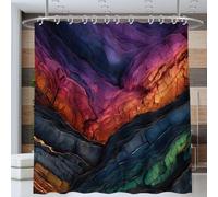 NAWVNMI Rideau de Douche Rochers Colorés Merveilles Naturelles Couleur Rideau de Bain Tissu Polyester Anti Moisissure Imperméable Lavable Rideaux Salle de Bain 240 x 200 cm avec 12 Crochets