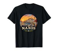 Naxos Design île Grecque Coucher de Soleil T-Shirt