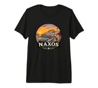 Naxos Design île Grecque Coucher de Soleil T-Shirt Haut de Gamme