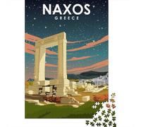 Naxos Greece Travel Poster, Puzzle Classique 1000 Pièces, 52x38cm/1000pcs