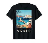 Naxos Temple de l'île Grèce Rétro Voyage Design T-Shirt