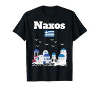 Naxos Voyage Grèce Souvenir Architecture Grecque Drapeau Grec T-Shirt