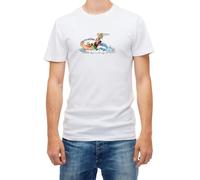NAXVBEOD Funny Asterix and Obelix Cartoon Short Sleeve Men's T Shirt White XL