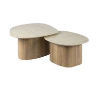 NAYA - Set de tables basses gigognes en céramique Beige