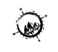 N'ayez Pas Peur ! J'Ai Une Boussole, Autocollant décoratif for Le Corps Graphic Hill Compass(Black,50X49CM)