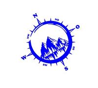 N'ayez Pas Peur ! J'Ai Une Boussole, Autocollant décoratif for Le Corps Graphic Hill Compass(Blue,30X29.4CM)