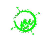 N'ayez Pas Peur ! J'Ai Une Boussole, Autocollant décoratif for Le Corps Graphic Hill Compass(Green,35X34.3CM)