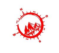 N'ayez Pas Peur ! J'Ai Une Boussole, Autocollant décoratif for Le Corps Graphic Hill Compass(Red,40X39.2CM)