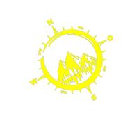 N'ayez Pas Peur ! J'Ai Une Boussole, Autocollant décoratif for Le Corps Graphic Hill Compass(Yellow,45X44.1CM)