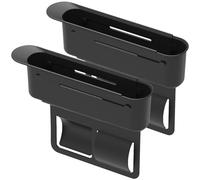 Nayubo Organisateur de Remplissage d'espace de Siège de Voiture 2Pcs, Boîte de Rangement Latérale de Console Automobile Universelle Extensible Longueur Réglable pour Voiture, SUV, Camion (Noir)