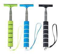 Nayubo Raclette de Rétroviseur Latéral de Voiture 3 PIÈCES, Outil de Nettoyage de Poignée Télescopique d'Essuie-Glace de Rétroviseur pour Temps Pluvieux et Brumeux (Noir/Vert/Bleu)