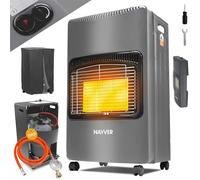 NAYVER® 4200 Watts Radiateur à Infrarouge - Poêle à Gaz/Chauffage au Gaz en Céramique Incl. Régulateur de Pression de Gaz, Tuyau de Gaz/Brûleur en Céramique Infrarouge/Chauffage au Gaz Compatible avec