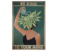 Nayyana Be Kind to Your Mind Poster mural vintage hippie bohème vintage - Cadeau d'encouragement pour femme - Bureau à domicile - Chambre à coucher - Salon - Décoration murale - Style 2