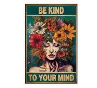Nayyana Be Kind to Your Mind Poster vintage hippie bohème mural vintage Cadeau d'encouragement pour femme Bureau à domicile Chambre Salon Décoration murale Style 3