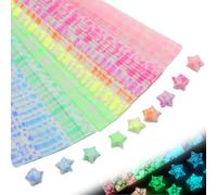 Nayyana Lot de 210 bandes en papier Star - Bandes en papier origami - Lumineuses dans le noir - Pour travaux manuels, projets artistiques (trèfle à quatre feuilles)