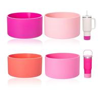 Nayyana Lot de 4 manchons en silicone pour bateau Stanley Cup Quencher - Protection en caoutchouc pour Stanley Tumbler Car Travel Cup Bottom Sleeve - Protection du bas du bateau