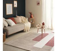 Nazar Grande Tapis Rectangulaire Multicolore Géométrique - Doux pour Chambre et Couloir (563 Rouge, 120x160 cm)