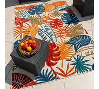 Nazar Tapis Cabana Intérieur Extérieur, Tapis Terrasse, Tapis Balcon, Jardin, Cuisine, Salon, Indoor Outdoor à Motif en Relief Multicolore (031 Multi, 70x140 cm)