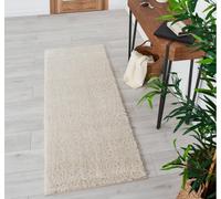 Nazar Tapis en Polyester Brillant Motif uni crème 80x150