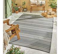 Nazar Tapis Extérieur Jardin et Terrasse, Tapis de Balcon et Camping, Tapis Outdoor Léger Reversible (Gris, 120x160 cm)