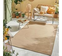 Nazar tapis Extérieur Jardin, Terrasse, Balcon, Camping, Outdoor Léger Reversible (1743 Beige, 120x160 cm)