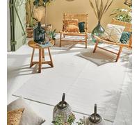 Nazar Tapis Extérieur Jardin, Terrasse, Balcon, Camping - Tapis Outdoor Léger Reversible Blanc (120x160 cm)