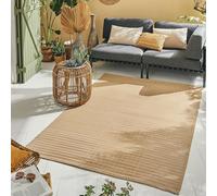 Nazar Tapis Exterieur Jardin, Terrasse, Tapis de Jardin, Tapis de Balcon, Camping, Tapis Outdoor Leger Reversible (1745 Beige, 150x220 cm)