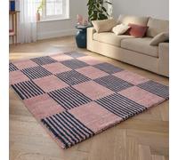 Nazar Tapis Groovy, Coloré, Vintage, Rétro, Géométrique, Orange, Jaune, Rose, Rouge, Moelleux et Confortable, Tapis Salon