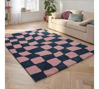 Nazar Tapis Groovy, Coloré, Vintage, Rétro, Géométrique, Orange, Jaune, Rose, Rouge, Moelleux et Confortable, Tapis Salon