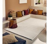 Nazar Tapis Multicolore Rectangulaire, Motif Géométrique, Doux pour Chambre et Couloir (Creme, 200x290 cm)