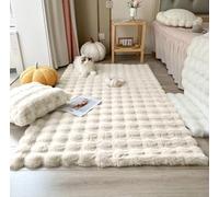 NAZAR Tapis Poilu, très Doux, antidérapant, 80x150cm, Beige