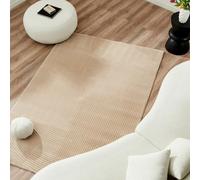 Nazar Tapis Salon Beige - Rectangulaire Doux à Motif Géométrique pour Chambre et Couloir, Blanc (159 Beige, 80x300 cm)