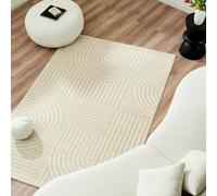 Nazar Tapis Salon, Chambre, Beige, Uni Doux, Rectangulaire, Tapis Motif Géométrique, Grand , Blanc, Tapis De Couloir (163 crème, 80x150 cm)