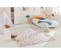 Nazar Tapis Salon Chambre Enfant, Shaggy, Tapis Berbere, Motif Azteque, Multicolore, Poil Long Doux, Tapis Chambre (80x140 cm, 260 Multi)