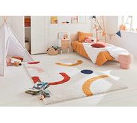Nazar Tapis Salon Chambre Enfant, Shaggy, Tapis Berbere, Motif Azteque, Multicolore, Tapis Chambre, (80x140 cm, 109 Multi)