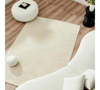 Nazar Tapis Salon Doux - Beige et Blanc Motif Géométrique Rectangulaire pour Chambre et Couloir (200x290 cm, Crème)