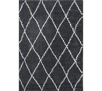 Nazar Tapis Shaggy Berbere à Poils Longs, Tapis Doux et Confortable, Tapis Salon Creme, Noir, Anthracite, Boheme (450 Anthracite, 160x230 cm)