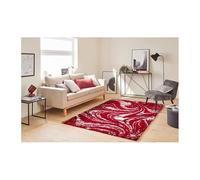 Nazar Tapis Shaggy Doux Oslo 677 - Rouge - 100% Polyester - 80 x 150 cm - Intérieur
