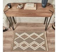 Nazar Tapis, Tapis Salon Nature Aspect Jute Chiné Motif Moderne Style Boho, Tapis pour Salon, Chambre, Terrasse, Exterieur, Couleur Naturelle (9048 Noir, 60x90 cm)