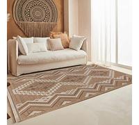 Nazar Tapis, Tapis Salon Nature Aspect Jute Chiné Motif Moderne Style Boho, Tapis pour Salon, Chambre, Terrasse, Exterieur, Couleur Naturelle (9054 Marron, 160x230 cm)
