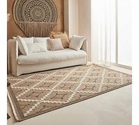 Nazar Tapis, Tapis Salon Nature Aspect Jute Chiné Motif Moderne Style Boho, Tapis pour Salon, Chambre, Terrasse, Exterieur, Couleur Naturelle (9041 Noir, 120x170 cm)