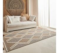 Nazar Tapis, Tapis Salon Nature Aspect Jute Chiné Motif Moderne Style Boho, Tapis pour Salon, Chambre, Terrasse, Exterieur, Couleur Naturelle (9048 Bleu, 120x170 cm)