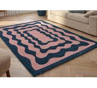 Nazar Tapis vintage rectangulaire bleu rétro - Groovy - GRO382BLE-80x140