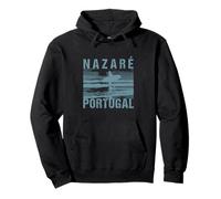 Nazare Portugal Surf Paradise Plage Océan Vintage Surfeur Sweat à Capuche
