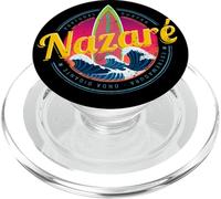 Nazare Portugal Surfeur Vague Coucher Soleil Rétro Bigwave PopSockets PopGrip pour MagSafe