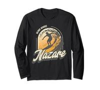 Nazare Surfing Waves in Portugal Big Surf Men Surfer Manche Longue