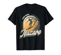 Nazare Surfing Waves in Portugal Big Surf Men Surfer T-Shirt