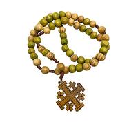 Nazareth Store Chapelet de Jérusalem Croix en bois d'olivier Perles catholiques Chaplet court