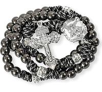 Nazareth Store Chapelet en paracorde - Médaille St Michel - En métal solide - Perles de 10 mm - Chapelet catholique avec crucifix de pardon, 22 Inches, Pierre, Pas de gemme